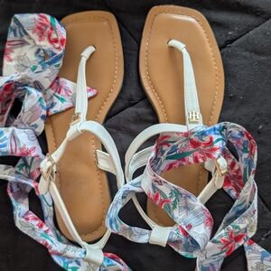 Tommy Hilfiger White Floral Sandals